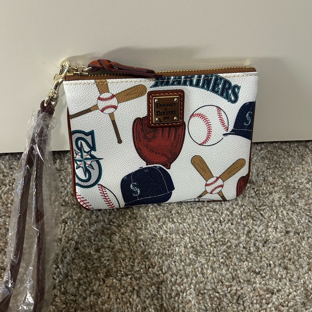 Dooney & Bourke Mariners Baseball Print Wristlet